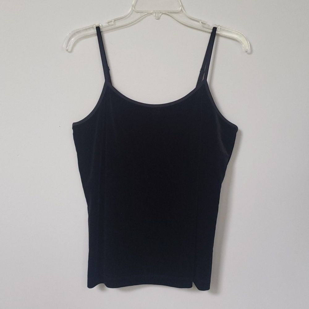 Chico's Black Velvet Cami Tank Top Womens 2 Whimsigoth Black Tie Formal Festival